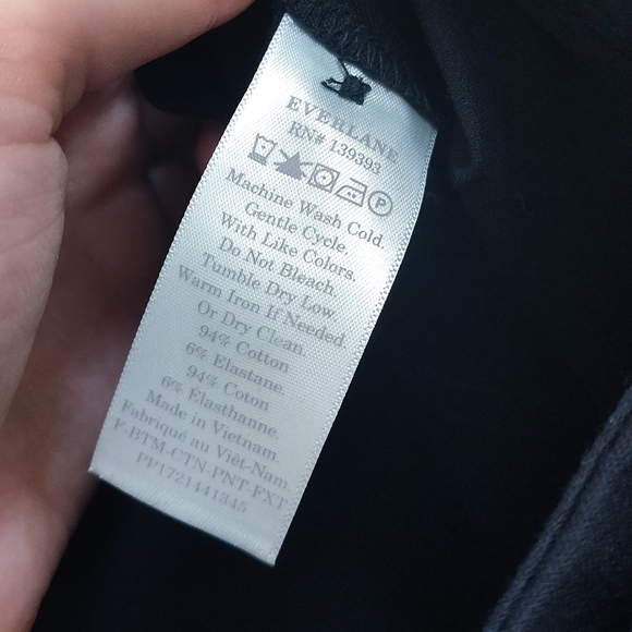 Everlane | The Fixed-Waist Stretch Cotton Pant | Black | Size 2 - Picture 10 of 10